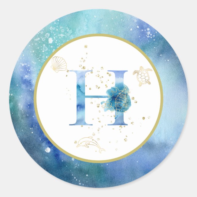 *~* LETTER H - Aufkleber für Nautical Beach Envelo (Vorderseite)
