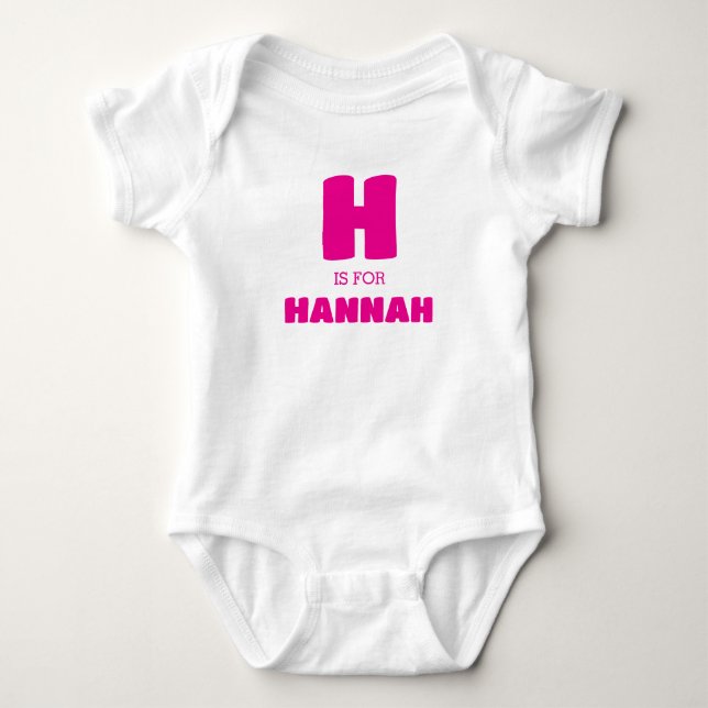 Letter H Baby Clothes, Baby Name 1 Stück Strampler (Vorderseite)