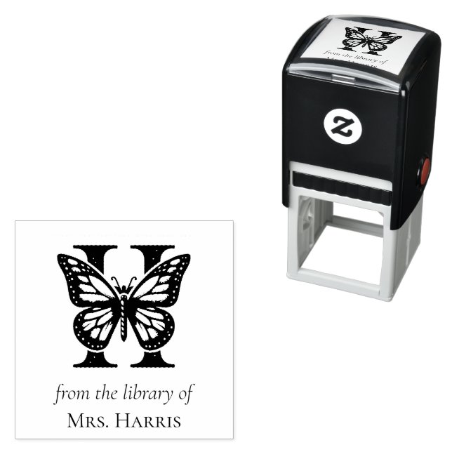 Letter H Butterfly Monogramm aus der Bibliothek Permastempel (Beispiel)