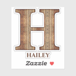 Letter-H-Holzstruktur mit individuelle Name Aufkleber