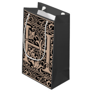 Letter H Mittelalterliche Monogram Art Nouveau Kleine Geschenktüte