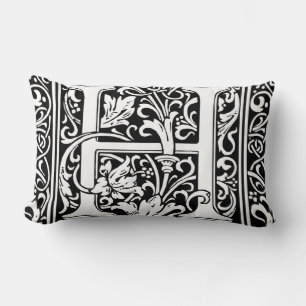 Letter H Mittelalterliche Monogram Art Nouveau Lendenkissen
