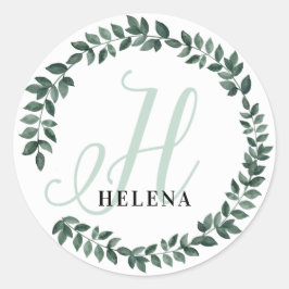 Letter H Monogram Individuelle Name Minimalistisch Runder Aufkleber