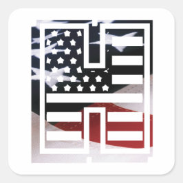 Letter H Monogram Initial USA Runder Aufkleber