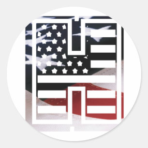 Letter H Monogram Initial USA Runder Aufkleber