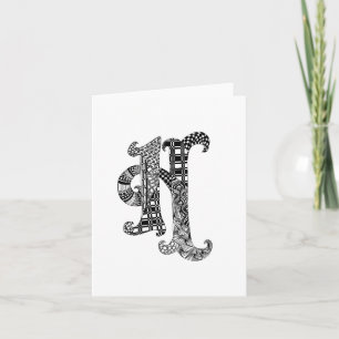 Letter H Monogramm in Schwarz und Weiß