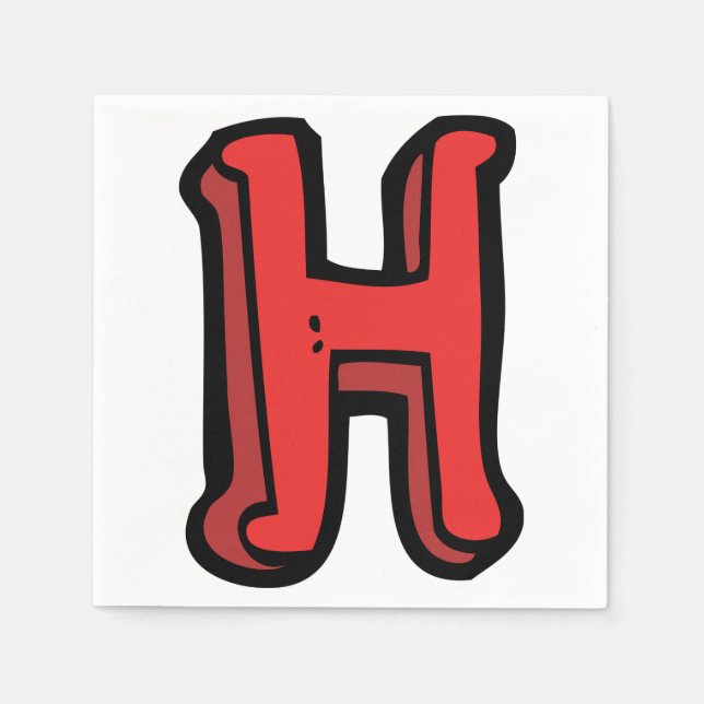 Letter H Paper Napkins Serviette (Vorderseite)