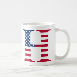 Letter H Patriotic Tasse