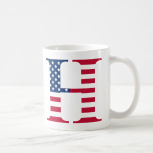 Letter H Patriotic Tasse