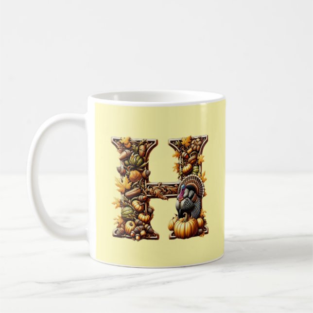 Letter H Thanksgiving gift style  Kaffeetasse (Links)