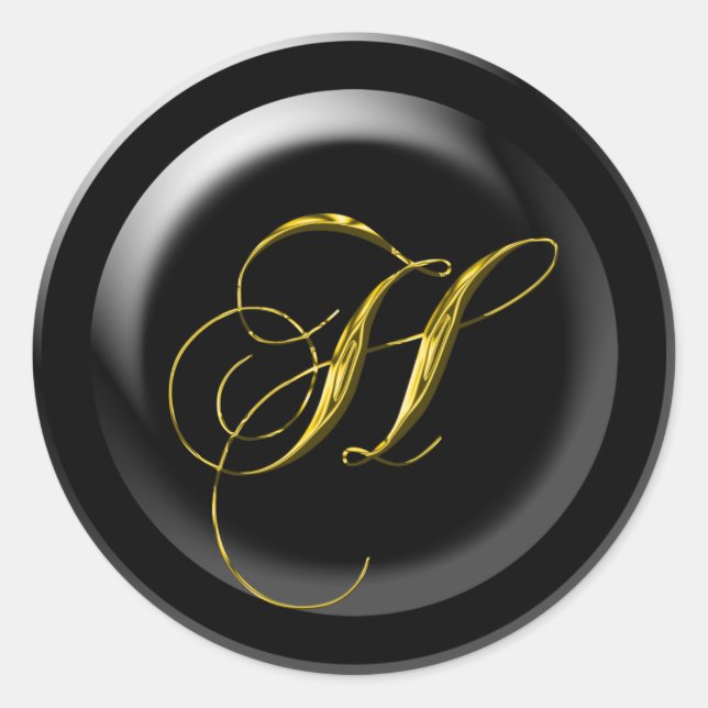 Letter H Wedding Siegel Runder Aufkleber (Vorderseite)