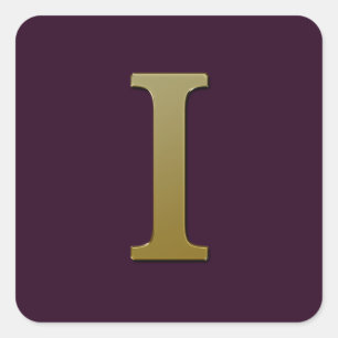 Letter I Gold Square Aufkleber