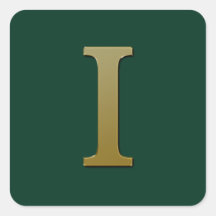Letter I Gold Square Sticker