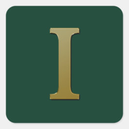 Letter I Gold Square Sticker
