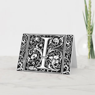 Letter I Medieval Monogram Vintag Initial