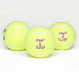 Letter-I-Monogramm-Girls personalisierte Doodart Tennisbälle
