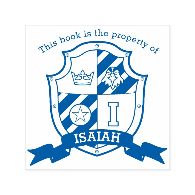 Letter I Wappen Buch individuelle Name Kinderbibli Permastempel (Design)