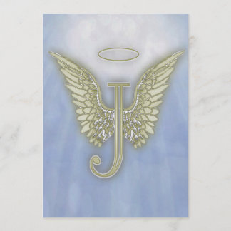 Letter J Angel Monogramm Einladung