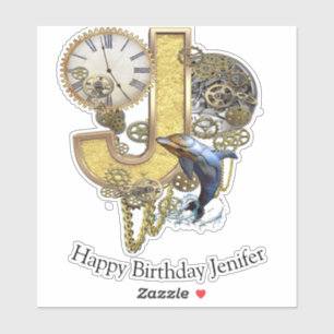 Letter J Birthday Anpassungsaufkleber Aufkleber