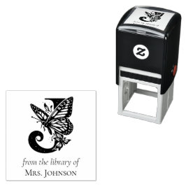 Letter J Butterfly Monogramm aus der Bibliothek Permastempel