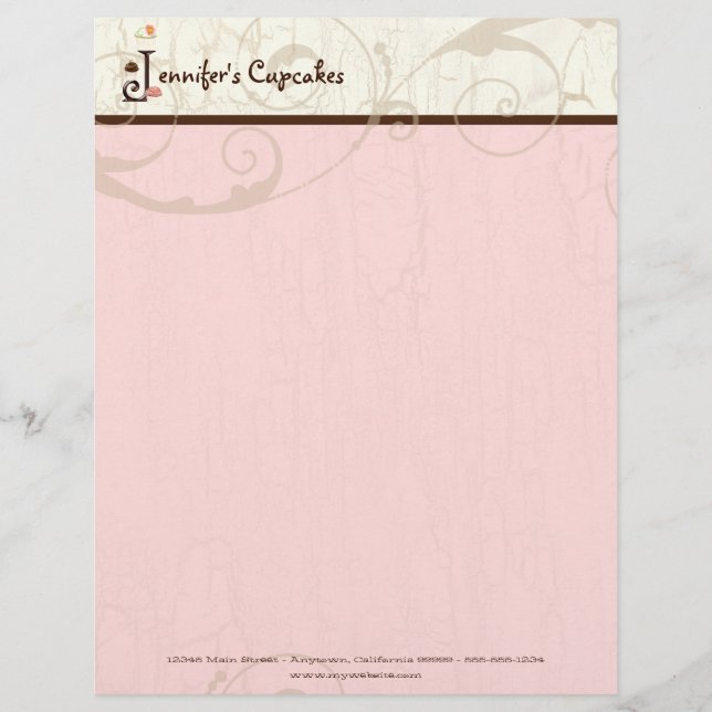 Letter J Cupcake Business Letterhead Briefkopf (Vorderseite)