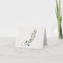 Letter J Decorative Monogram Notecard