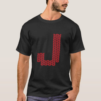 Letter J Funny Ugly Christmas Sweater Matching Fam T-Shirt