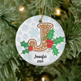 Letter J Individuelle Name Christmas Keramik Ornament