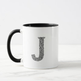 Letter J Initial Mug – Simple Modern Style Tasse