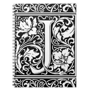 Letter J Medieval Monogram Art Nouveau Notizblock