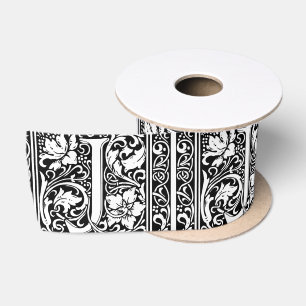 Letter J Medieval Monogram Art Nouveau Satinband