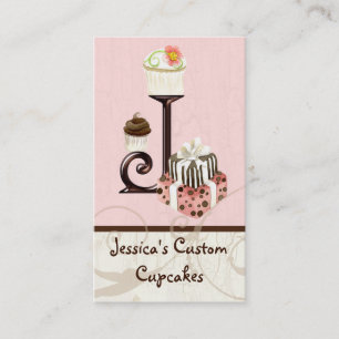 Letter J Monogram Dessert Bakery Business Cards Visitenkarte