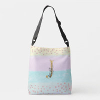 *~ LETTER J Monogram Gold Glitzer Pastellfarben