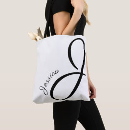 Letter J - Monogram + Name - modern elegant Tasche