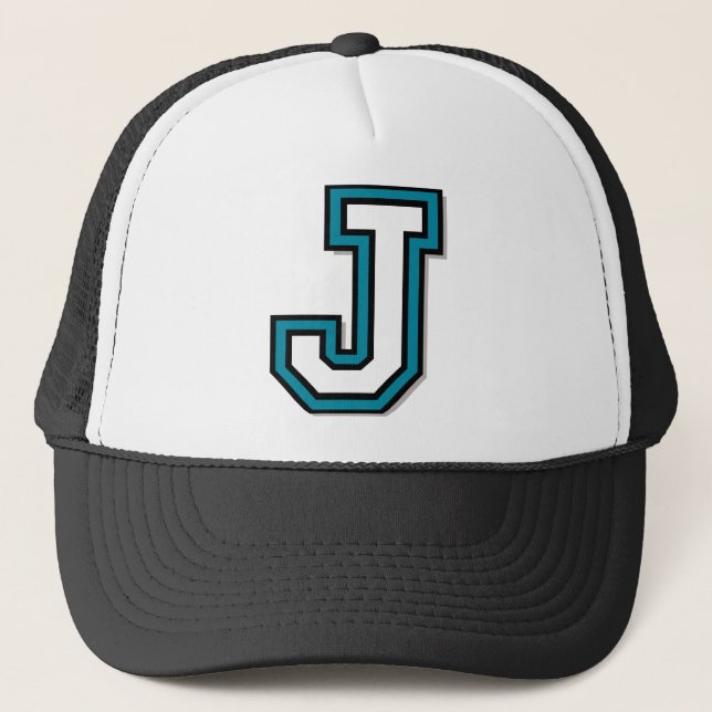 Letter "J" Monogram Truckerkappe (Vorderseite)