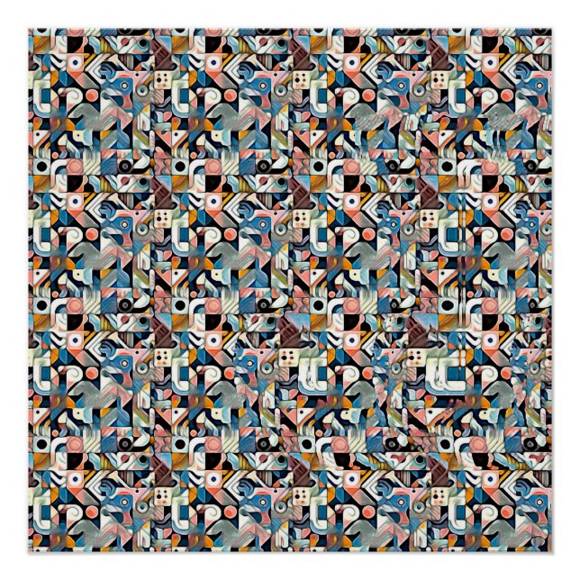 LETTER J STEREOGRAM 20"x20", Semi-Gloss, No Frame Poster (Vorderseite)