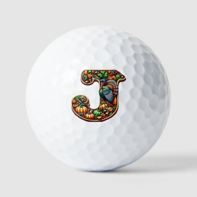 Letter J Thanksgiving style gift  Golfball (Vorderseite)