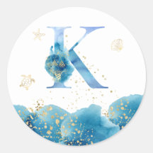 *~* LETTER K - Aufkleber für den Meeresstrand