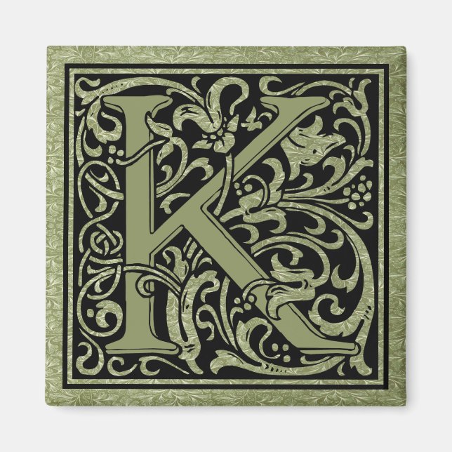 Letter K First Letter Monogram Magnet (Vorne)