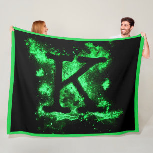 Letter K Green Hauptstadt Alphabet Fleecedecke