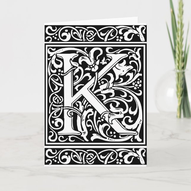 Letter K Medieval Monogram Art Nouveau (Vorderseite)