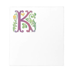 Letter K Monogram-Lilie Notizblock
