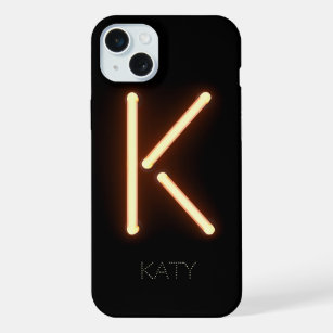 Letter K Neonlight Personalisiert iPhone 15 Plus Hülle