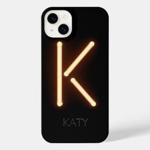 Letter K Neonlight Personalisiert iPhone 14 Plus Hülle
