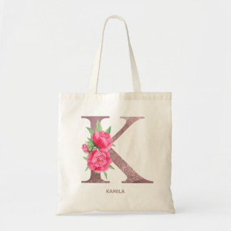 Letter K Personalisierter Name Monogramm Brautpaar Tragetasche