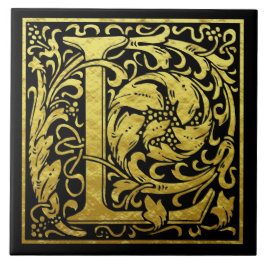Letter L First Letter Imitat Gold Fliese