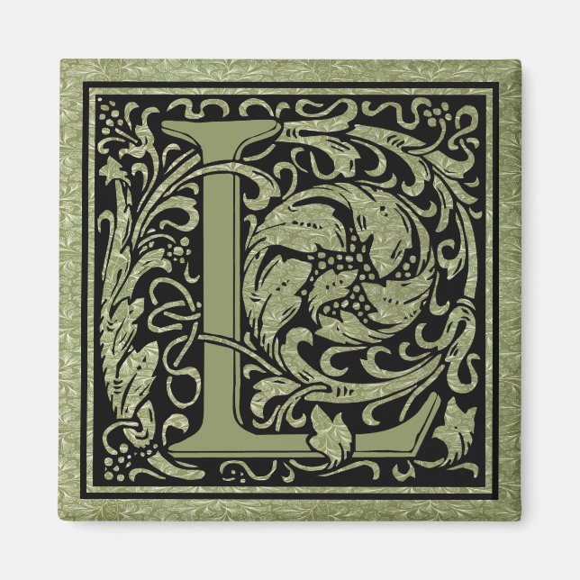 Letter L First Letter Monogram Magnet (Vorne)