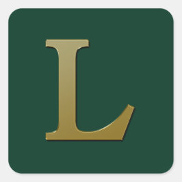 Letter L Gold Square Sticker