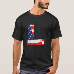 Letter L Hauptstadt Alphabet US-amerikanisches Fla T-Shirt