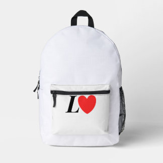 Letter L Heart - Valentine Initial Love Design Bedruckter Rucksack